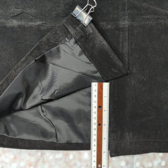 Pelle Vintage Black Suede Leather Skirt, Women's 10 NWT - Picture 11 of 11